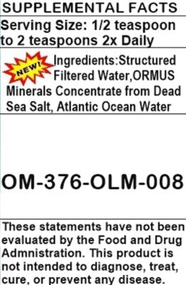 Ormus Ocean Life Minerals Mental Health Clarity Digestion Immunity 8oz
