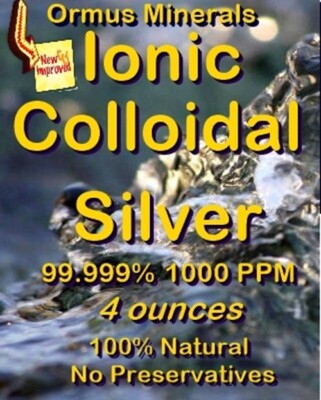 COLLOIDAL SILVER 1000 PPM 4 OZ.- IMMUNE SUPPORT WITH DROPPER