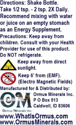 Charged Ormus Ocean Energy Mental Health Clarity Better Vision immunity 16oz