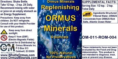 Ormus minerals Best Pure Dead Sea Ormus Manna Balanced Boosted Health Energy 4oz