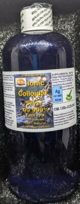 COLLOIDAL SILVER 1000 PPM 32 OZ.- IMMUNE SUPPORT Cold Skin WITH DROPPER