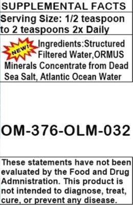 Ormus Ocean Life Minerals Mental Health Clarity Digestion Immunity 32oz