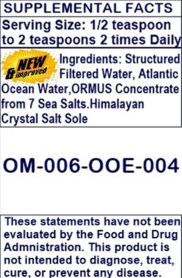 Ormus minerals Ocean Energy Mental Health Clarity Better Vision immunity 4oz