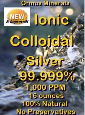 COLLOIDAL SILVER 1000 PPM 16 OZ.- IMMUNE SUPPORT WITH DROPPER