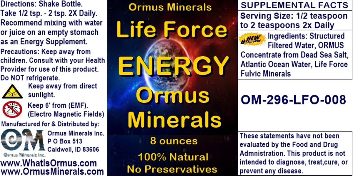 Ormus Minerals Life Force Energy Ormus Minerals