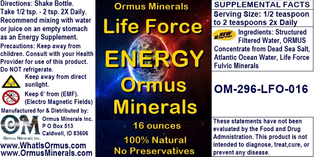 Ormus Minerals Life Force Energy Ormus Minerals