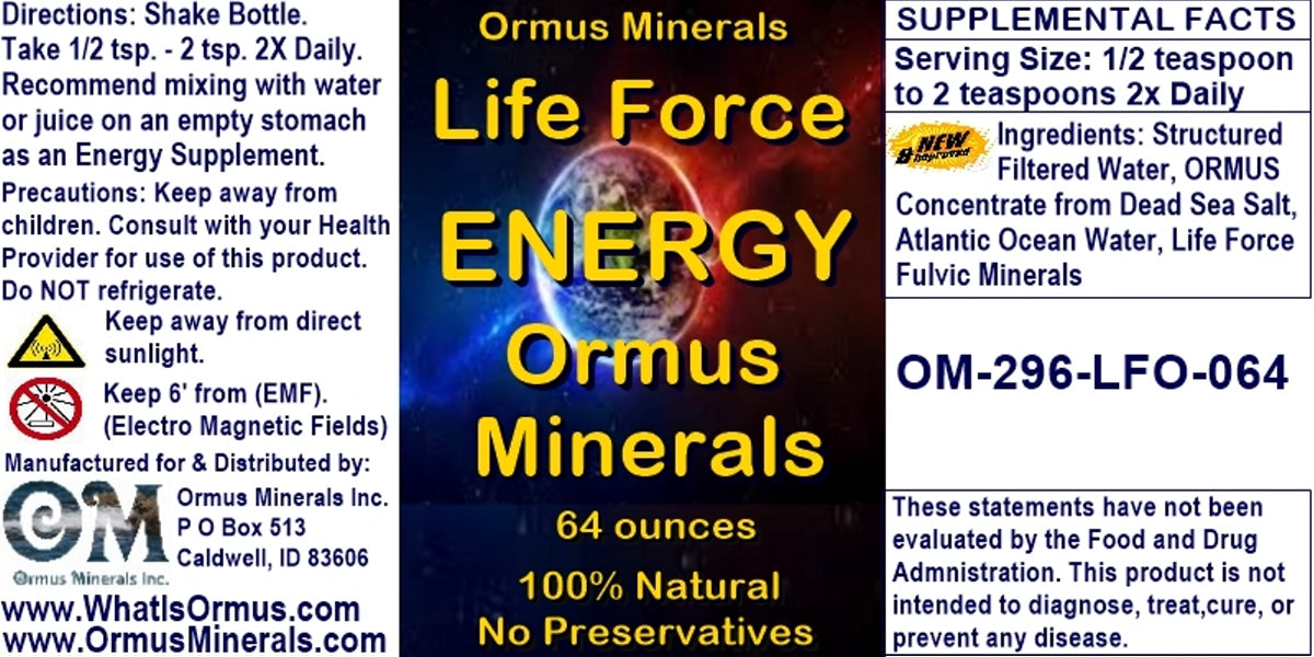 Ormus Minerals Life Force Energy Ormus Minerals
