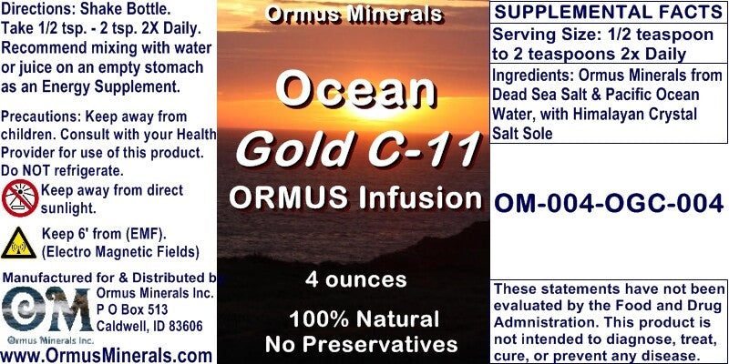 Ormus c11 Manna - Monatomic m-state gold liquid Ormus, Balanced Foundation