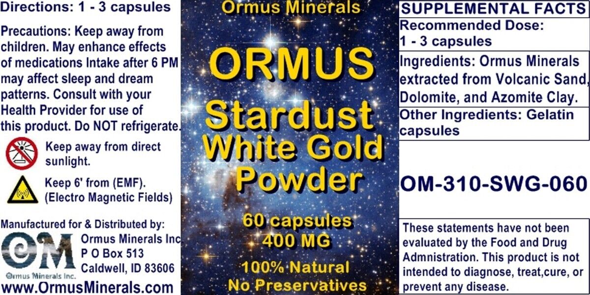 Ormus White Powder Gold Capsules 60 count