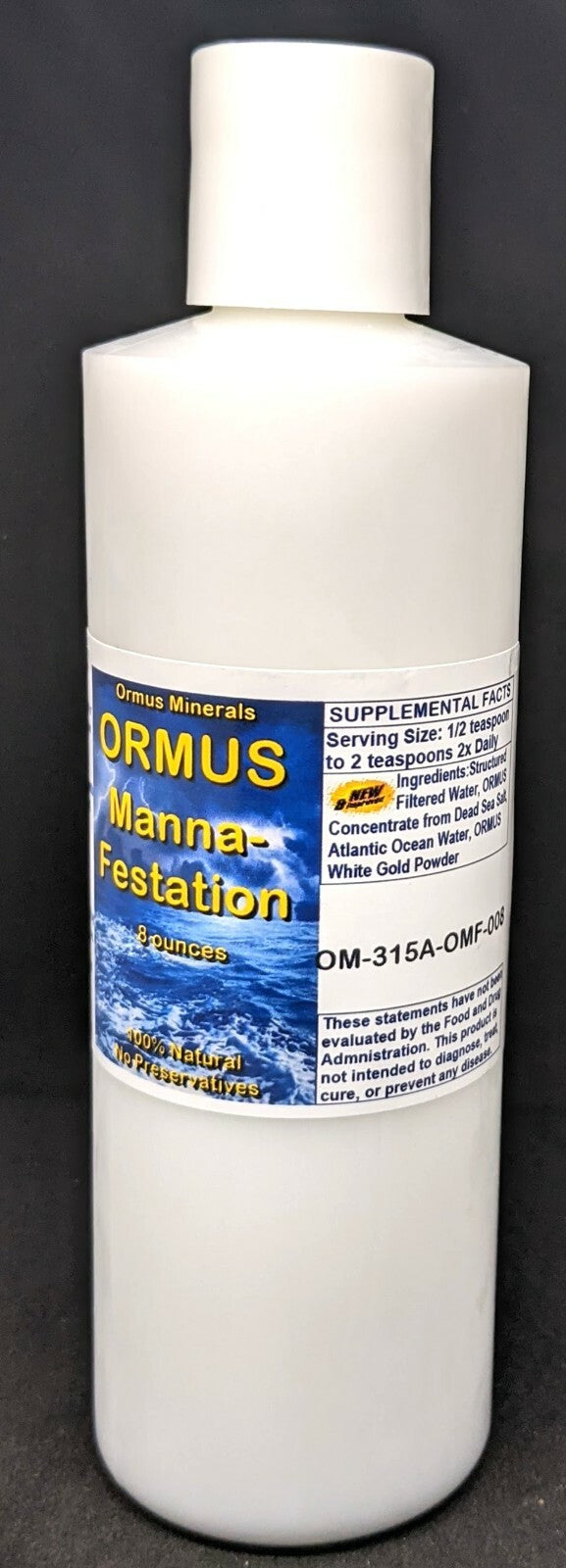 Ormus Manna-Festations - 16oz, Monatomic m-state gold liquid Energy Focus Immune