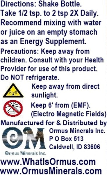 Pure Dead Sea Ormus Minerals