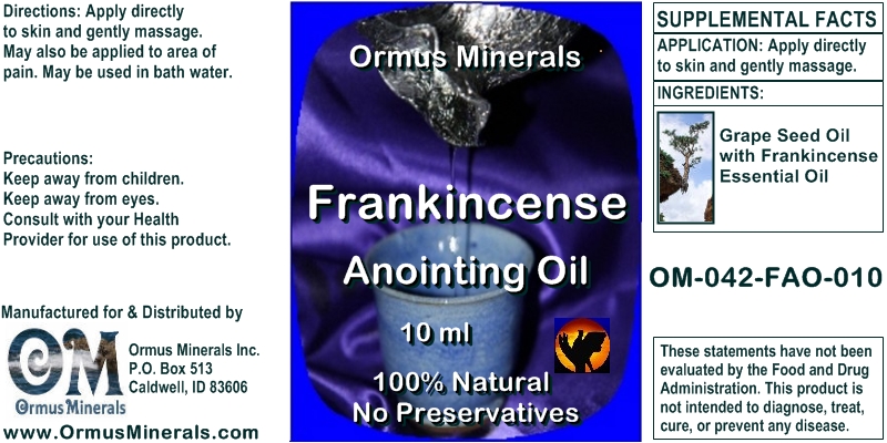 Ormus Minerals Frankincense Anointing Oil 10 Ml