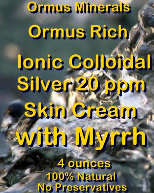 Ormus Minerals -Ormus Rich Ionic Colloidal Silver 20 ppm with MYRRH