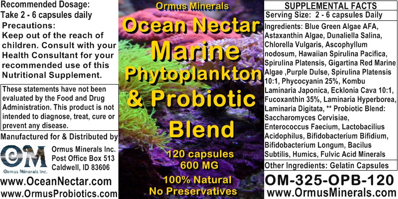 Ormus Minerals - Ocean Nectar Marine Phytoplankton with Probiotic Blend