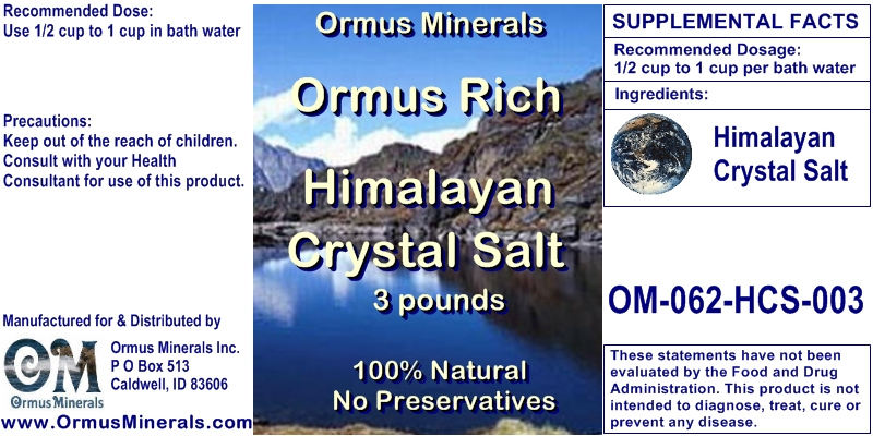 Ormus Minerals ORMUS Rich Himalayan Crystal Salt