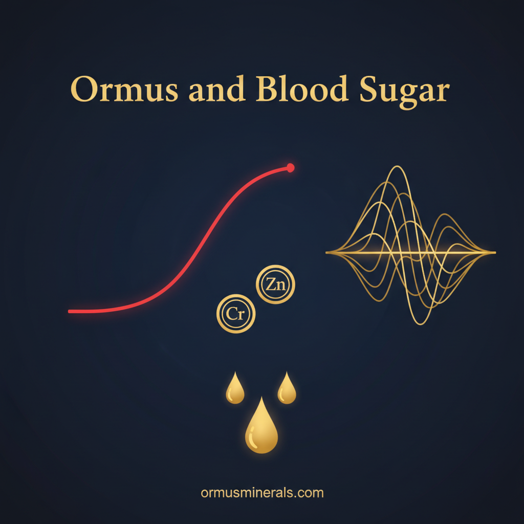 Ormus and Blood Sugar: How Minerals Support Glucose Metabolism - Ormus Minerals Infographic
