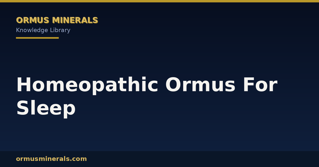 Homeopathic Ormus For Sleep header graphic