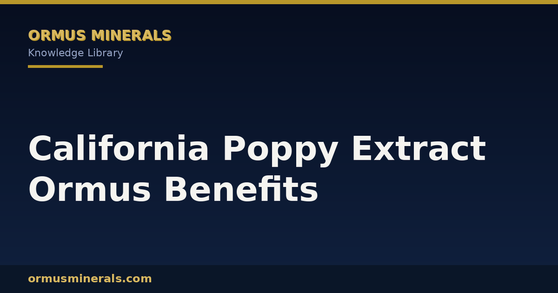 California Poppy Extract Ormus Benefits header graphic