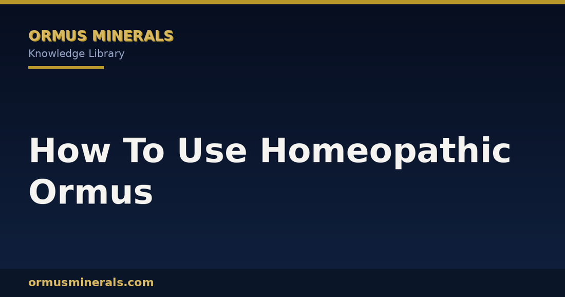 How To Use Homeopathic Ormus header graphic