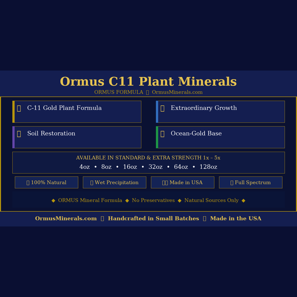 Ormus C11 Plant Life Minerals Ormus 16oz 3x Extra Strength