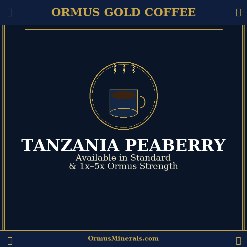 Ormus Gold Coffee Tanzania Peaberry Strength Tiered