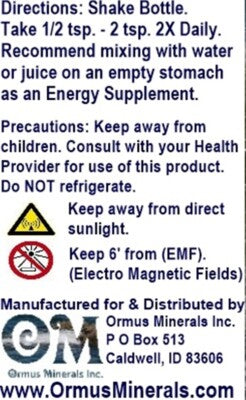 Complete Balance Ormus Minerals Mental Health Clarity Vision Immunity 8oz