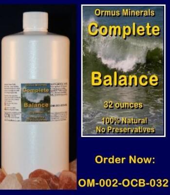 Complete Balance Ormus Minerals Mental Health Clarity Vision immune 32oz