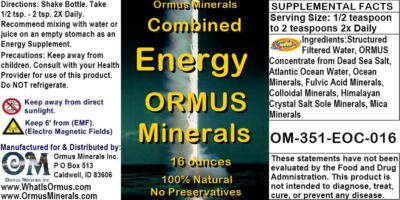 Combined Energy Ormus Ocean Mental Health Clarity Vision Support immunity 16oz