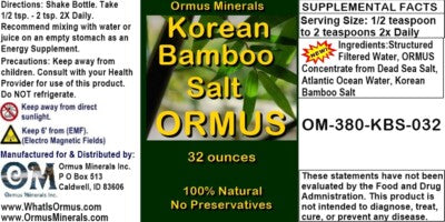 Korean Bamboo Salt Ormus 32oz - Image 8