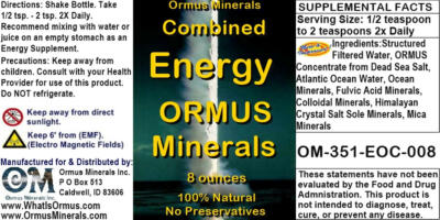 Combined Energy Ormus Ocean Mental Health Clarity Vision Support immunity 8oz