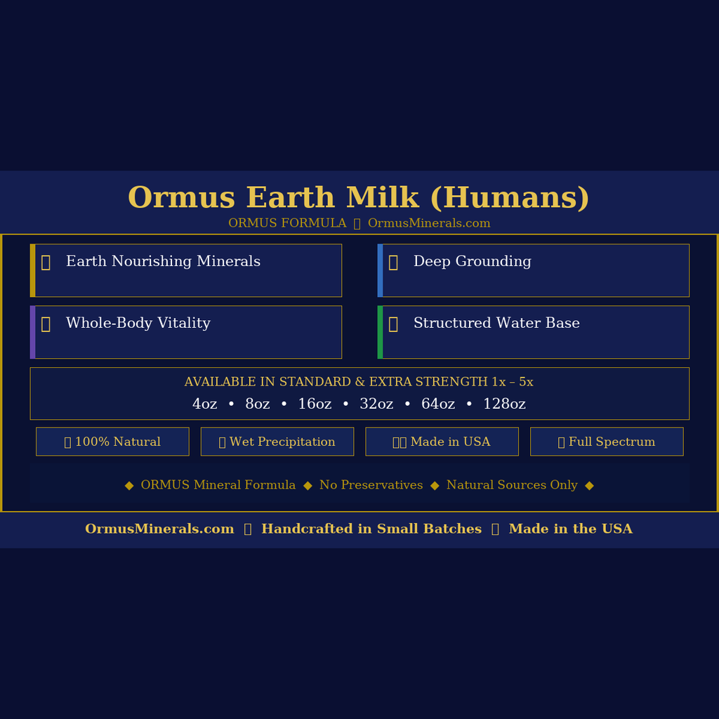 Ormus Earth Milk for Humans Ormus 64oz 4x Extra Strength