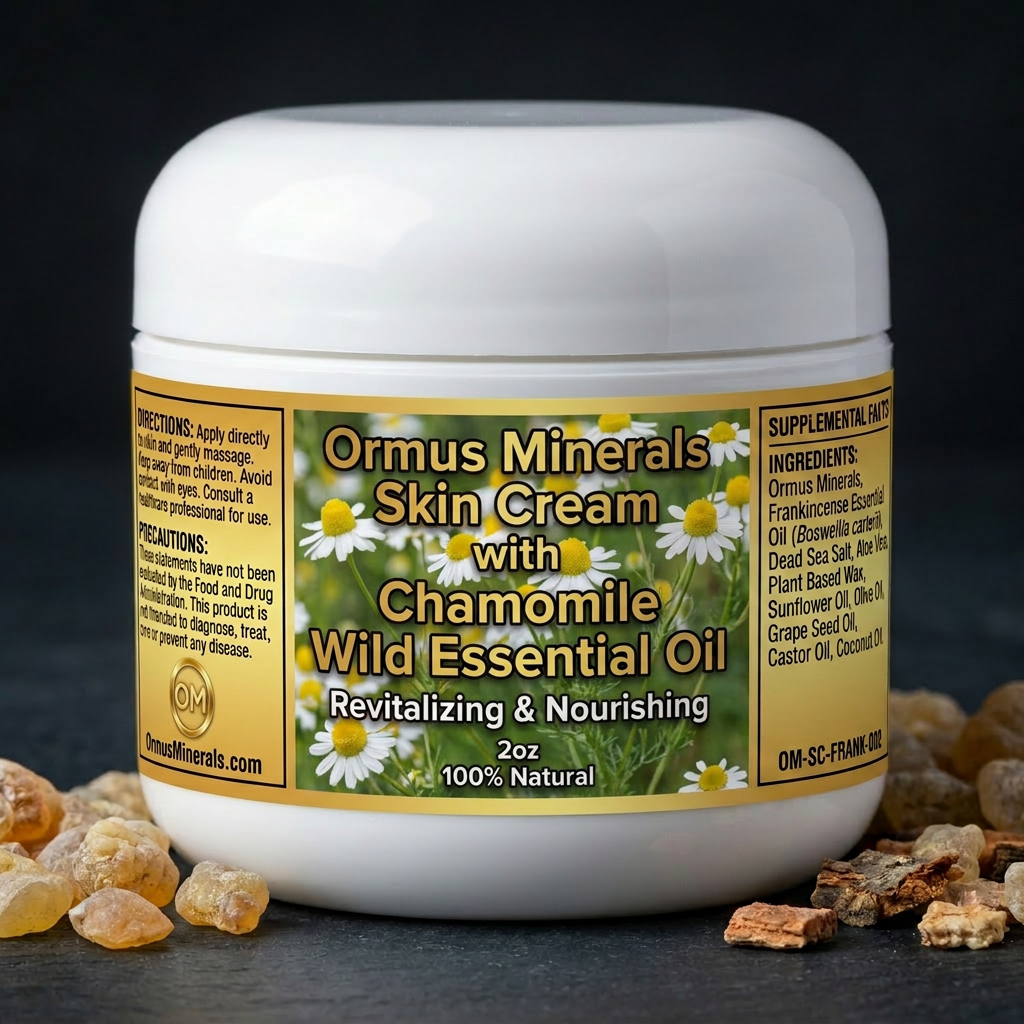 Ormus Minerals Skin Cream with Chamomile Wild Essential Oil