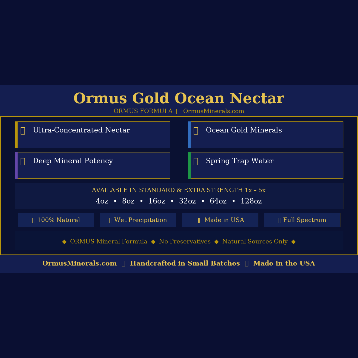 Ormus Gold Ocean Nectar Ormus 64oz 3x Extra Strength