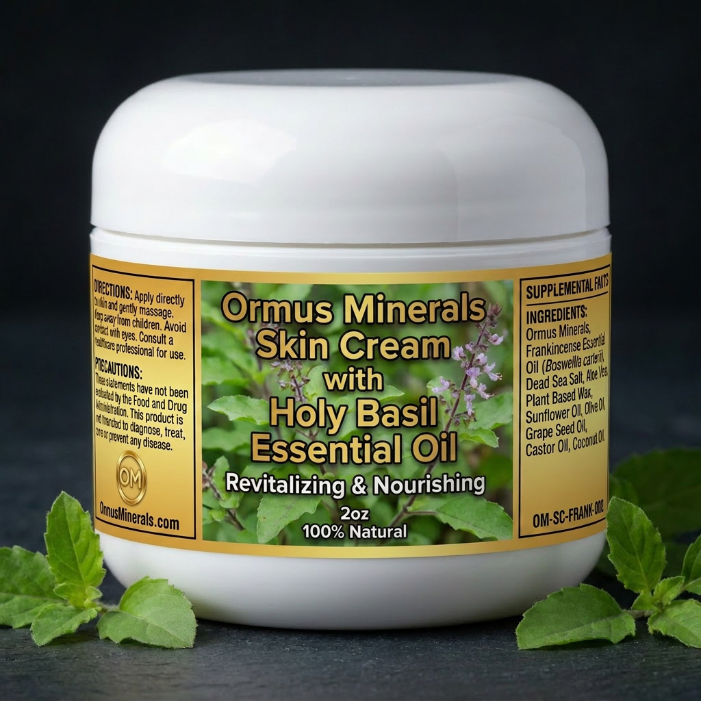 Ormus Minerals Skin Cream with Holy Basil Essential Oil
