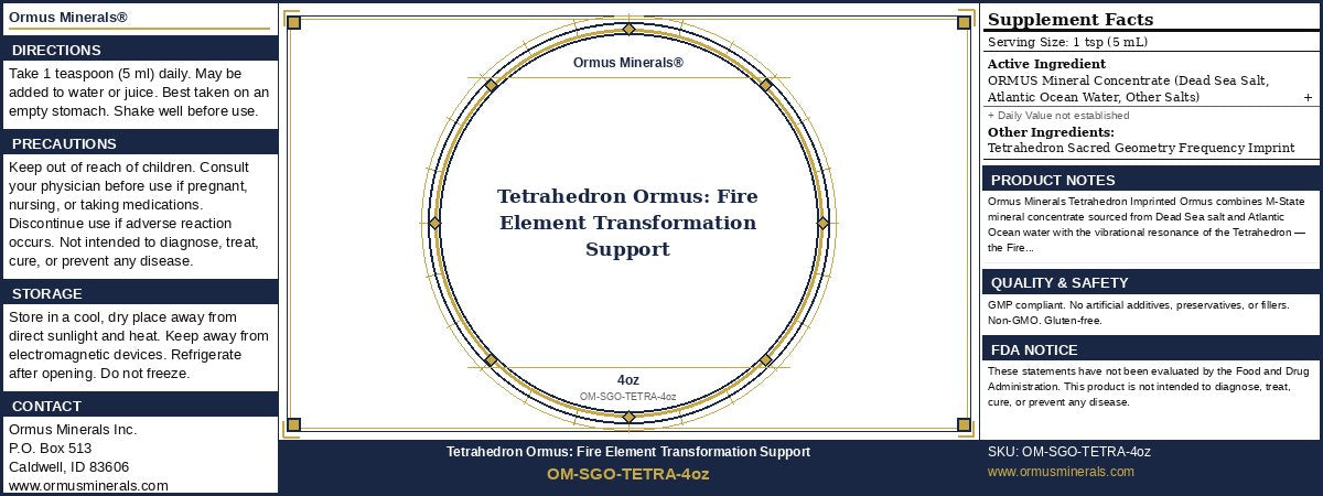 Tetrahedron Ormus: Fire Element Transformation Support — premium ormus mineral supplement from dead sea | Ormus Minerals