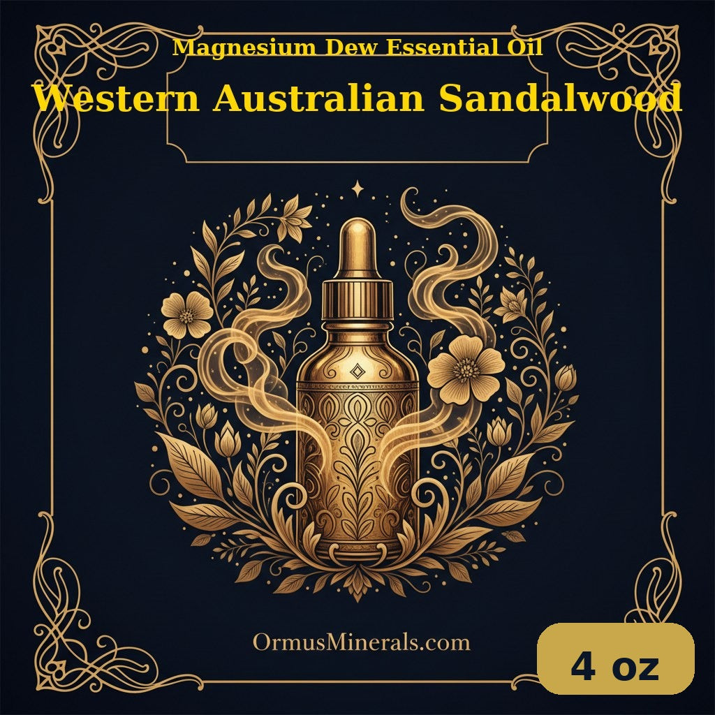 Ormus Magnesium Dew Essential Oil Western Australian Sandalwood 4oz | OrmusMinerals.com