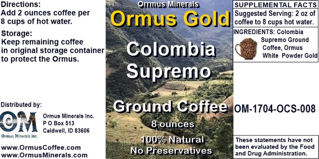 Ormus Gold Coffee Colombia Supremo