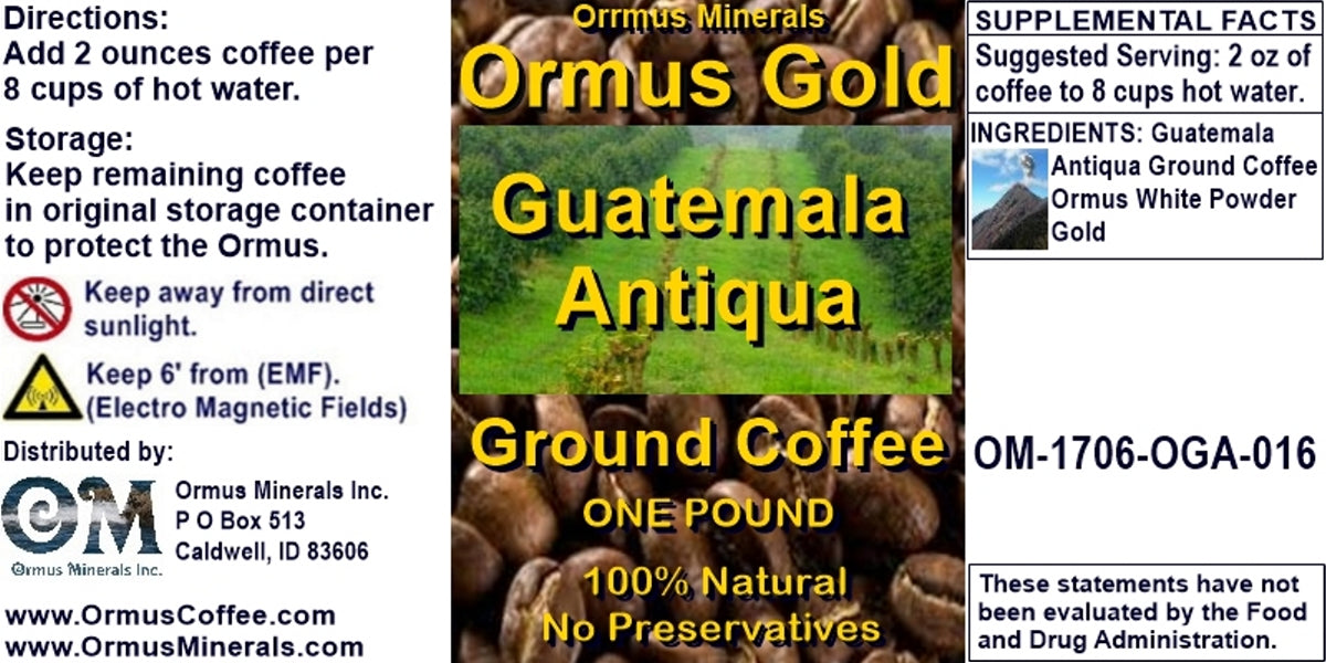 Ormus Gold Coffee Guatemala Antigua