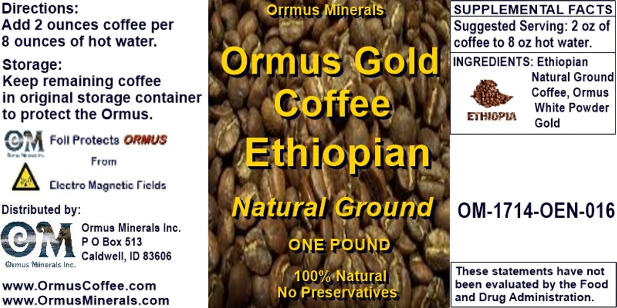 Ormus Gold Coffee Medium Ethiopian Natural