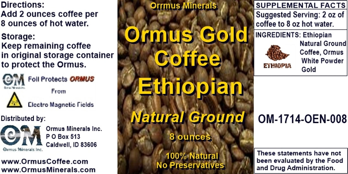 Ormus Gold Coffee Medium Ethiopian Natural