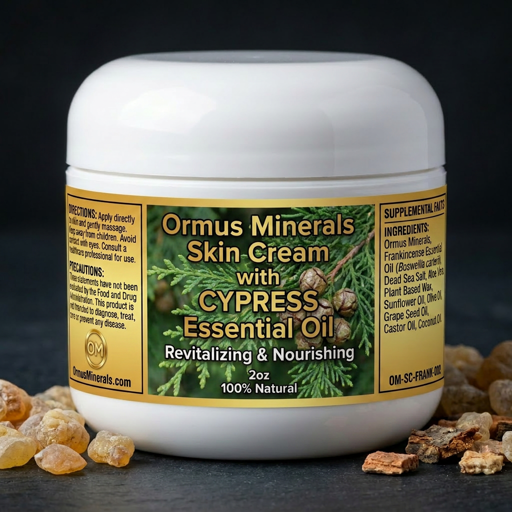 Ormus Minerals Skin Cream with Cypress Essential Oil