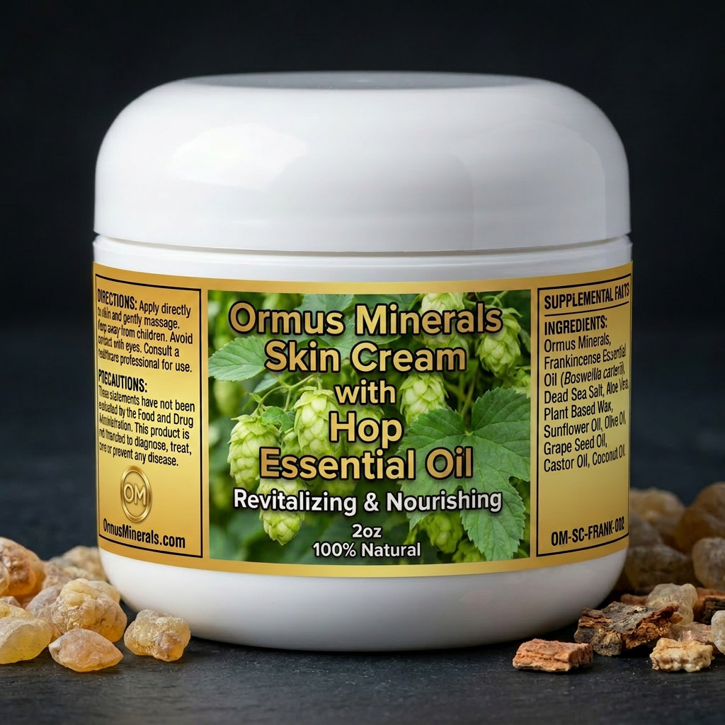 Ormus Minerals Skin Cream with Hop Essential Oil