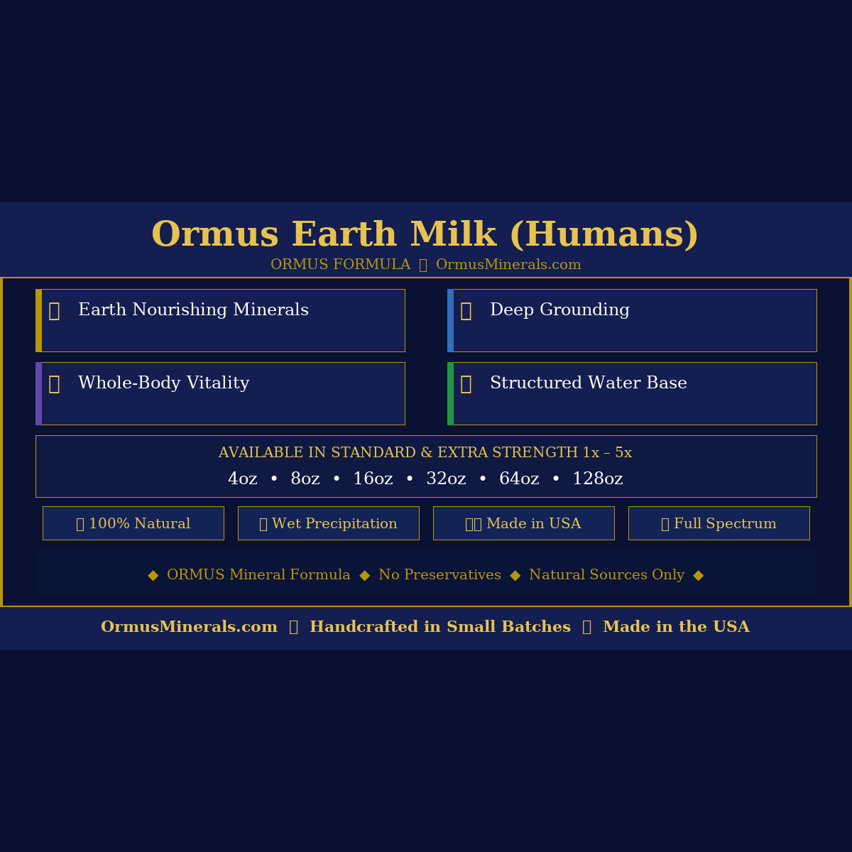 Ormus Earth Milk for Humans Ormus 32oz 4x Extra Strength