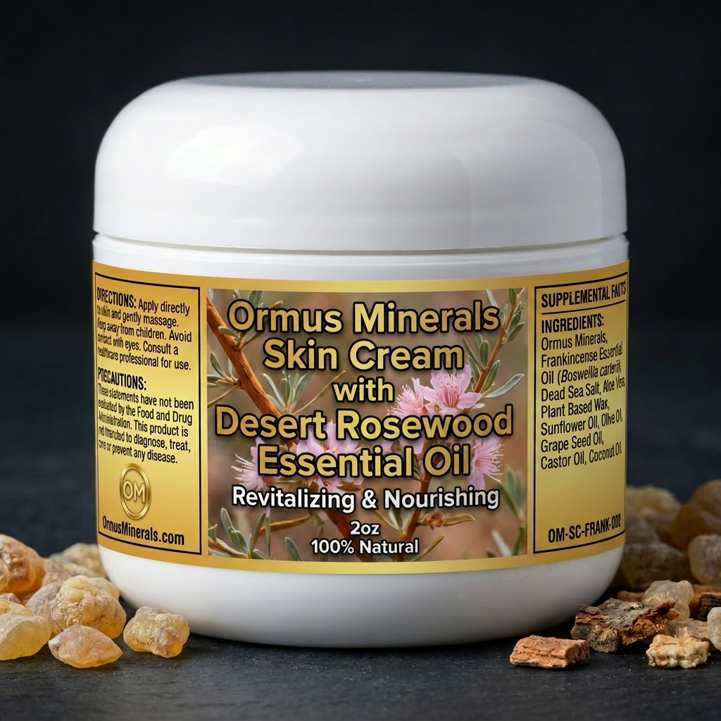 Ormus Minerals Skin Cream with Desert Rosewood Essential Oil
