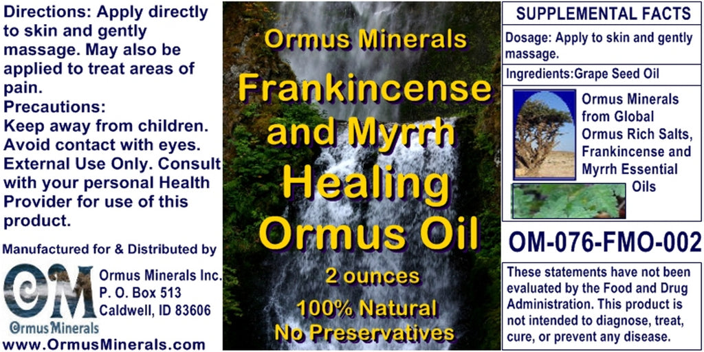 Ormus Healing Oils Frankincense & Myrrh Healing Ormus Oil
