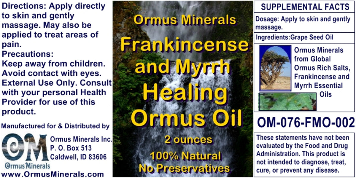 Ormus Healing Oils Frankincense & Myrrh Healing Ormus Oil
