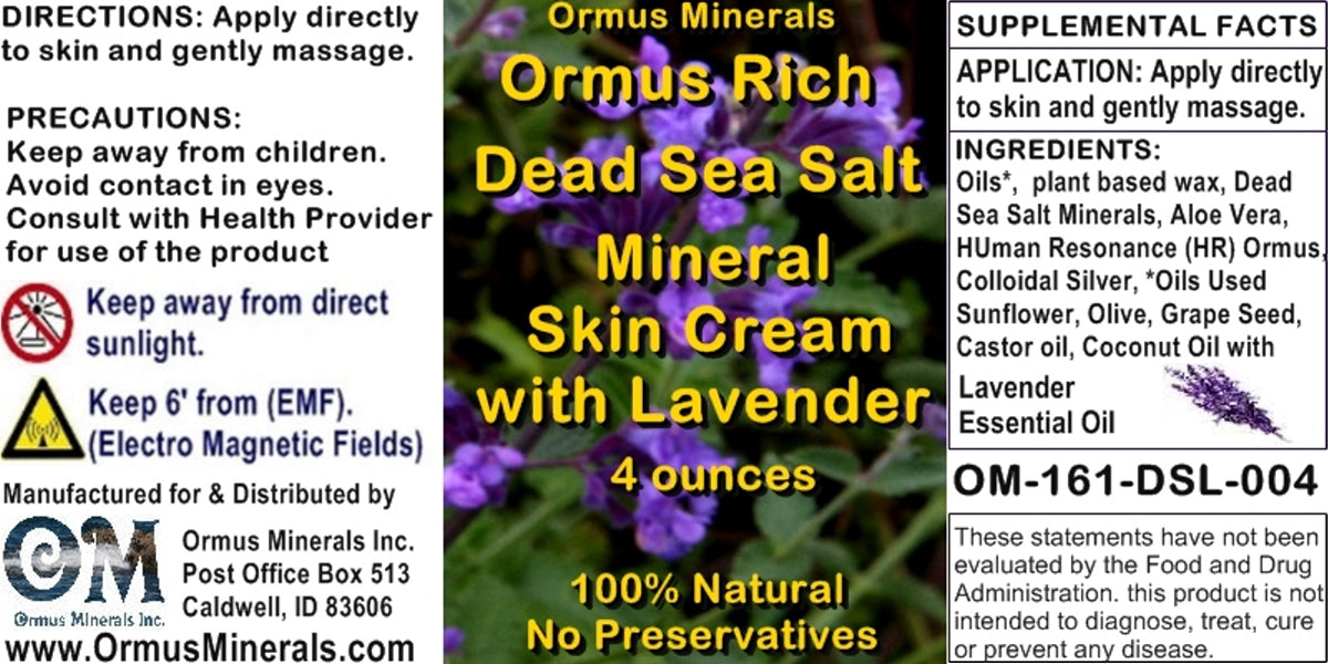 Ormus Rich Dead Sea Salt Mineral Skin Cream