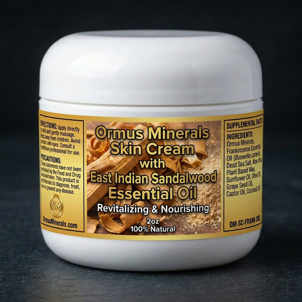 Ormus Minerals Skin Cream with East Indian Sandalwood Essential Oil