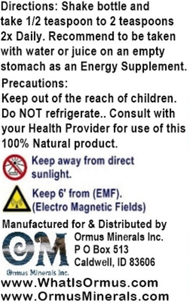 Gold Plus Ormus Minerals Mental Health Immunity Skin Electrolytes Energy 32oz