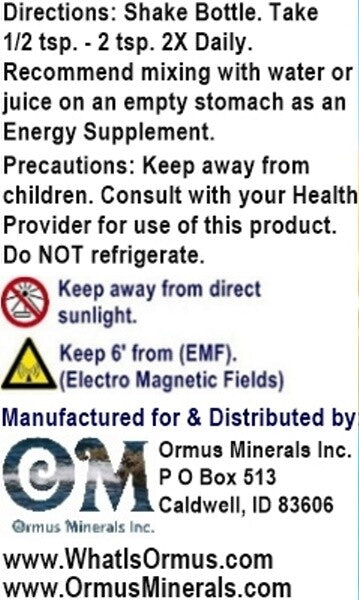 Golden Dead Sea Ormus Mental Health Pain Relief Skin Support Immunity 16oz